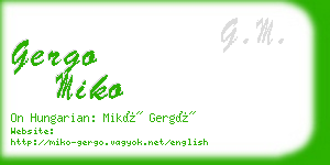 gergo miko business card